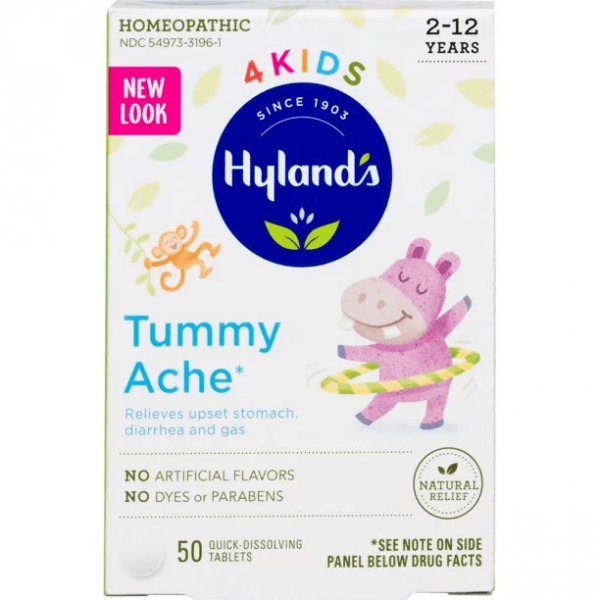 Hyland's 4 Kids Tummy Ache Tablets, 50 count