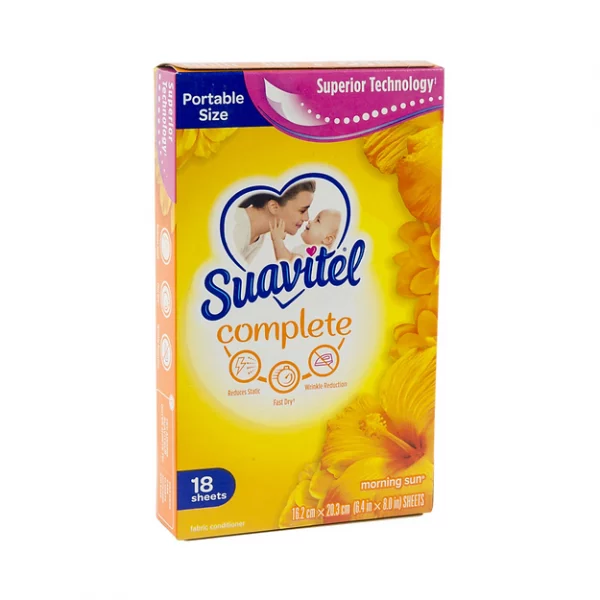 Suavitel Complete Laundry Dryer Sheets, Morning Sun Scent, 18 Count