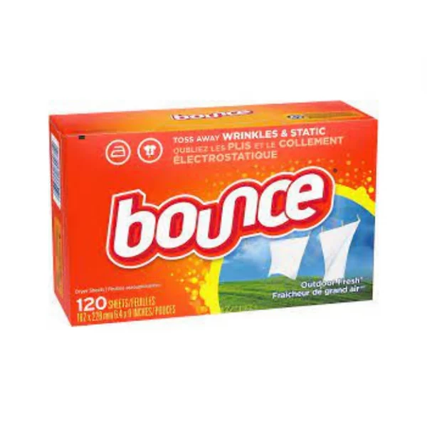 Bounce Fabric Softener Dryer Sheets, Outdoor Fresh, 120 Count