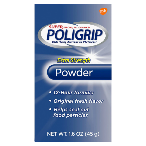 Super Poligrip Denture Adhesive Powder-1.6 oz