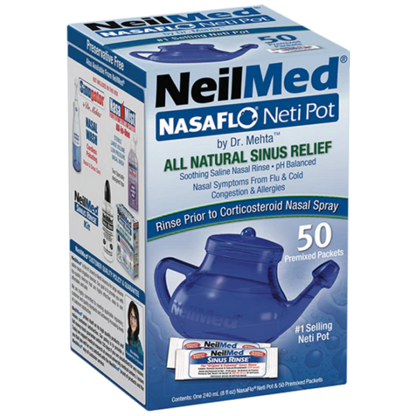 NasaFlo Neti Pot With 50 Packets