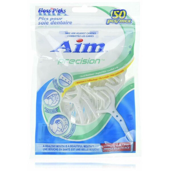 Aim Precision Floss Picks with Fluoridex Thread 50 ct