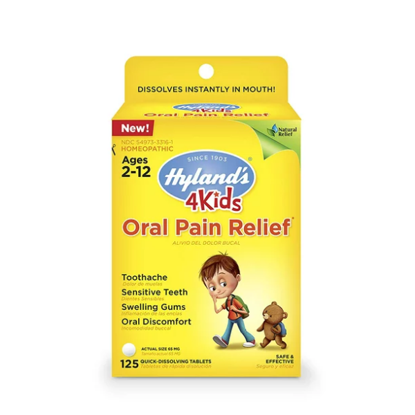 Hyland's 4 Kids Oral Pain Relief Homeopathic, 125 Quick Dissolve Tablets