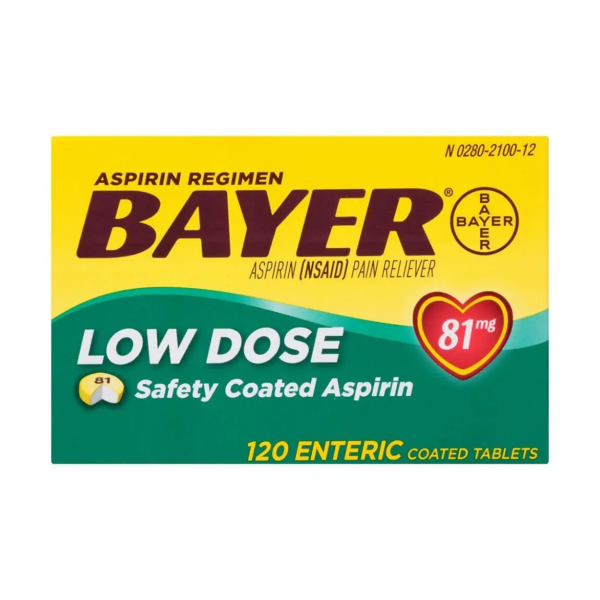 Bayer Low Dose Aspirin 81mg Coated Tablets 120 tablets