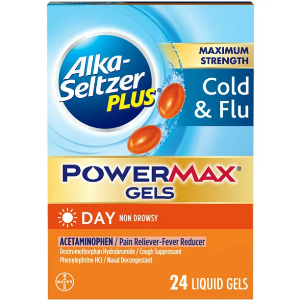 Alka-Seltzer Plus Maximum Strength Cold & Flu Medicine, 24 Day Liquid Gel