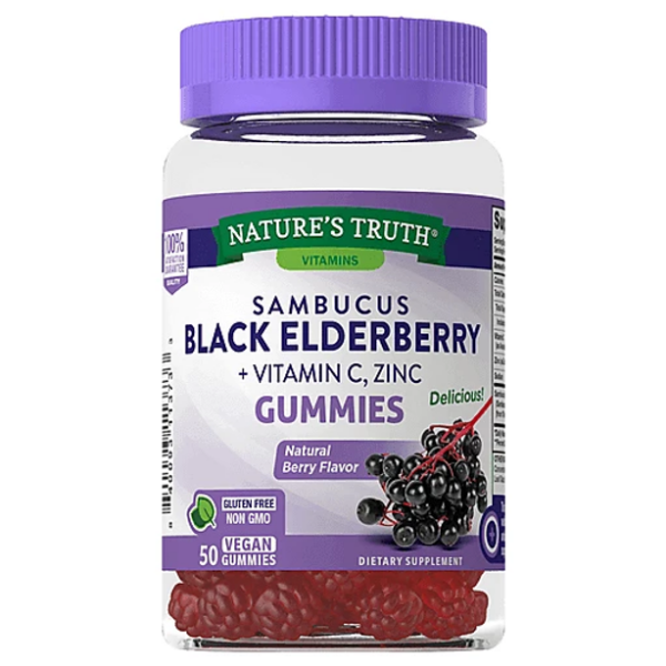 Nature's Truth Gummies Natural Berry Flavor Sambucus Black Elderberry 65 ea