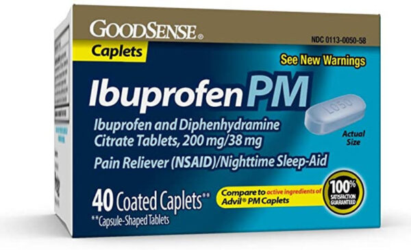 GoodSense Ibuprofen PM Pain Reliever (NSAID) and Nighttime Sleep-Aid 40 Tablets