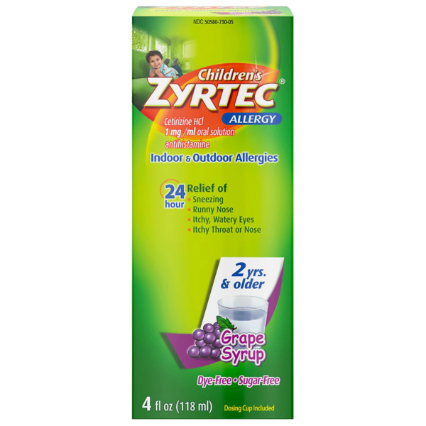 Children's Zyrtec 24 Hour Allergy Relief Syrup Grape 4.0fl oz