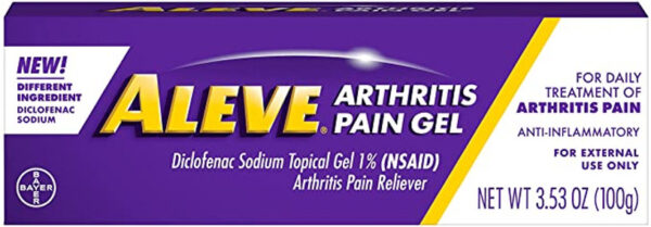 Aleve Arthritis Pain Gel, Diclofenac Sodium Tropical Gel 1% (NSAID) 100 g Tube,