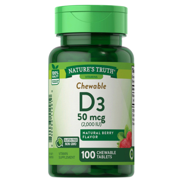 Nature's Truth Chewable Vitamin D 50 mcg (2,000 IU) 100 Tablets