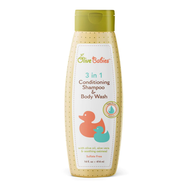 Olive Babies 3 in 1 Conditioning Shampoo & Body Wash 14 OZ