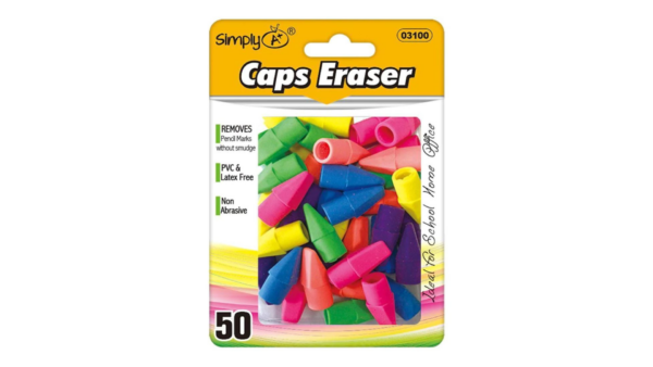 50Ct Colored Eraser Top