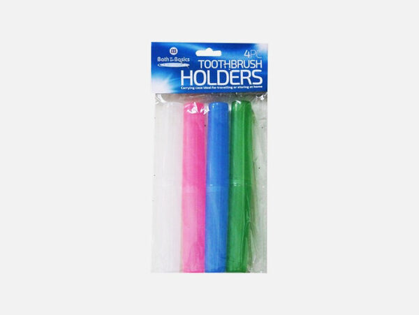 4PK ASSORTED COLOR TOOTHBRUSH HOLDER