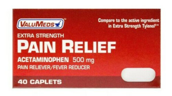 ValuMeds Extra Strength Pain Relief 500 mg 40 caplets