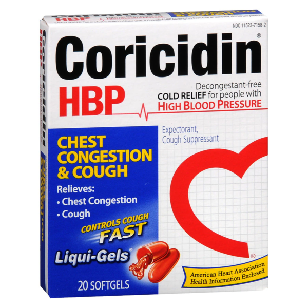 Coricidin HBP Chest Congestion & Cough, Non-Drowsy Liqui-Gels20.0ea