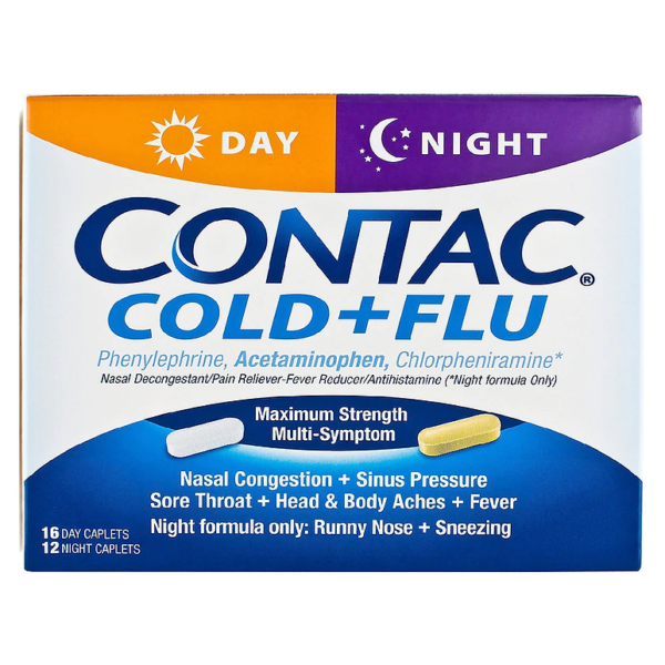 Contac Cold & Flu Day/Night Maximum Strength Caplets 28.0ea