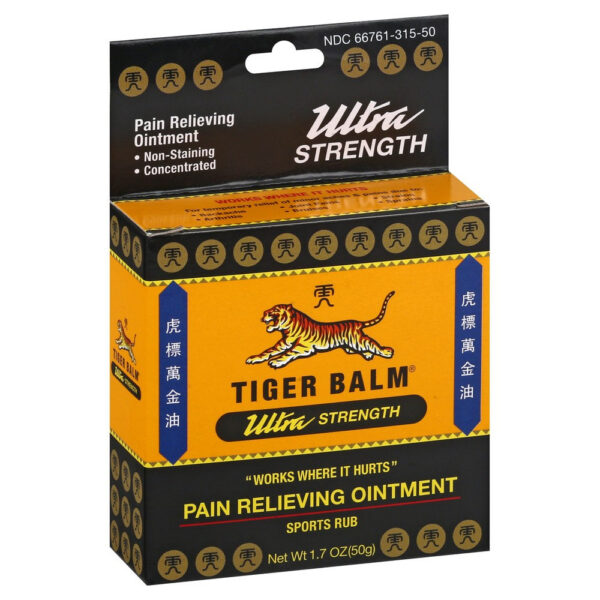 Tiger Balm Pain Relieving Ointment Ultra Strength Non-staining, 1.7 Ounce