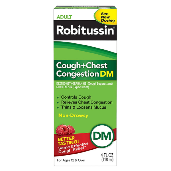 Robitussin Adult Cough/Chest Congestion DM, Non-Drowsy, Suppressant & Expectoran