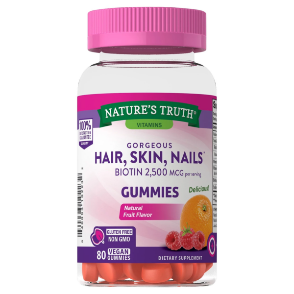 Nature's Truth Hair ,Skin & Nails 2,500 mcg Biotin Gummies