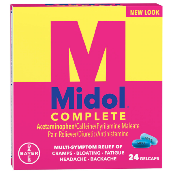 Midol Complete Menstrual Pain Relief Gelcaps 24ct