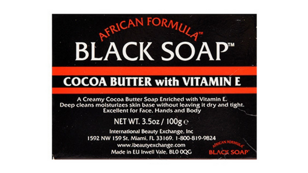 African Formula Black Soap Box 3.5oz With Cocoa Butter & Vitamin-E