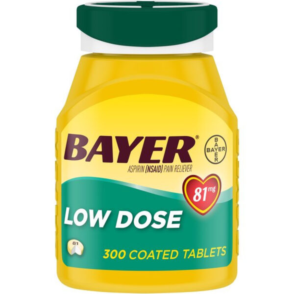 Aspirin Regimen Bayer Low Dose Pain Reliever Enteric Coated Tablets, 81mg, 300 C