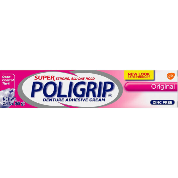 Poligrip Super Denture Adhesive Cream, Original 2.4oz