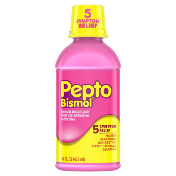 Pepto Bismol 5 Symptom Stomach Relief Liquid, Original Flavor, 16 oz