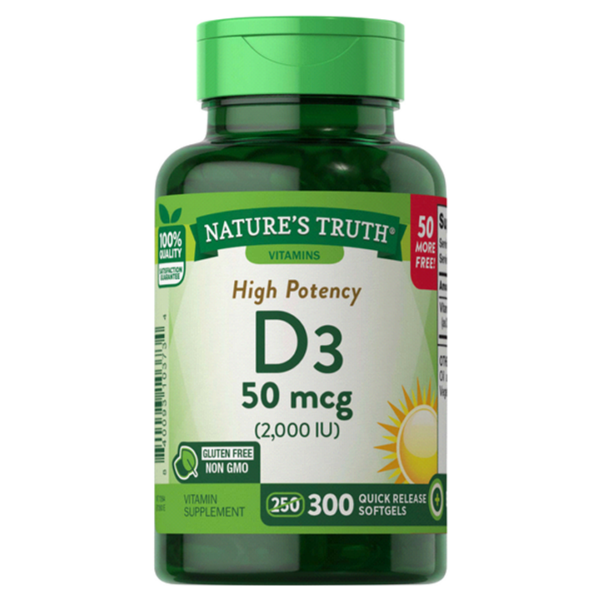 Nature's Truth High Potency Vitamin D3 50 mcg (2,000 IU) 300 softgels